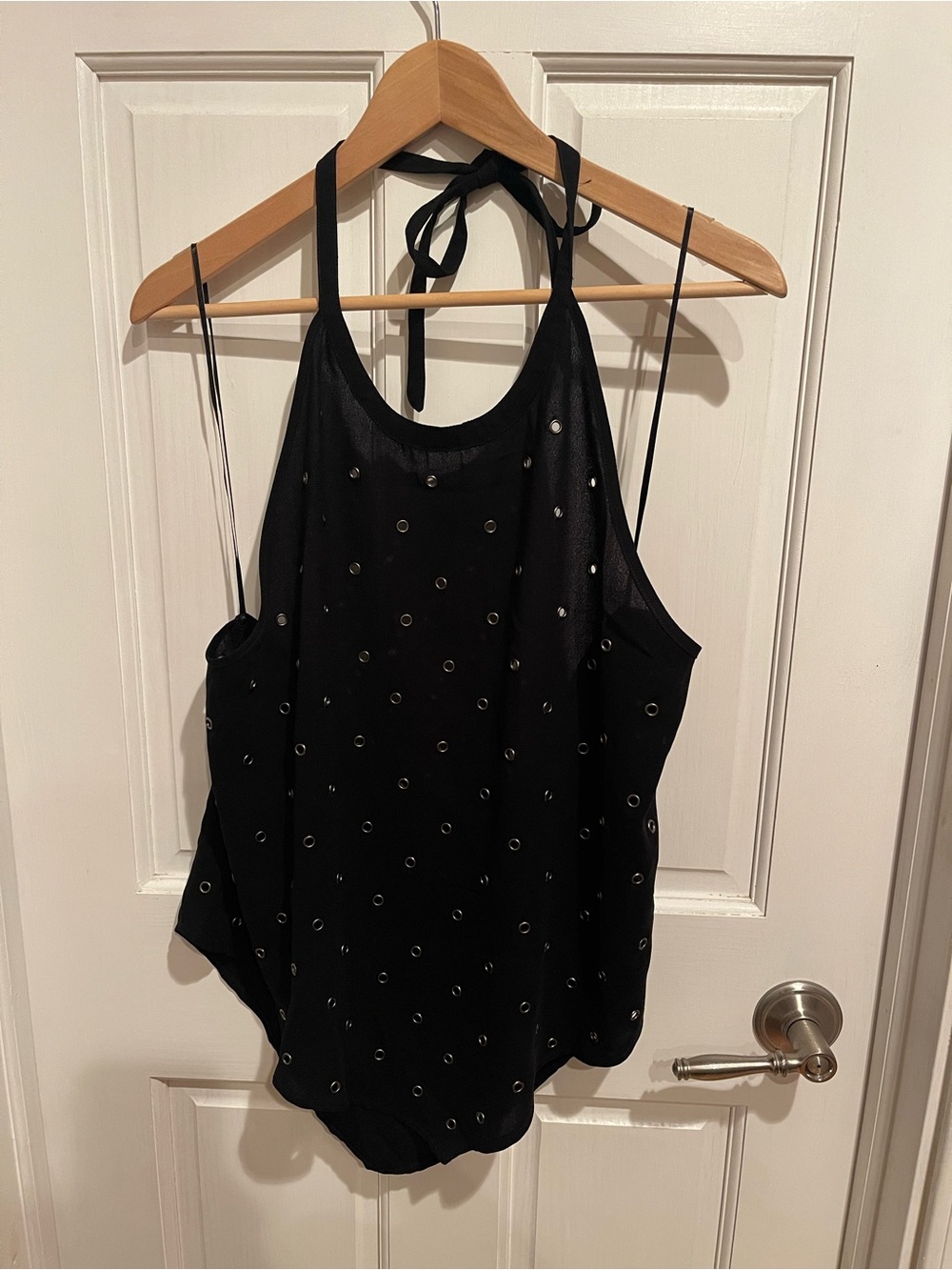Anthropologie Rivet Sleeveless Black Halter Top XL NWT - Picture 3 of 6